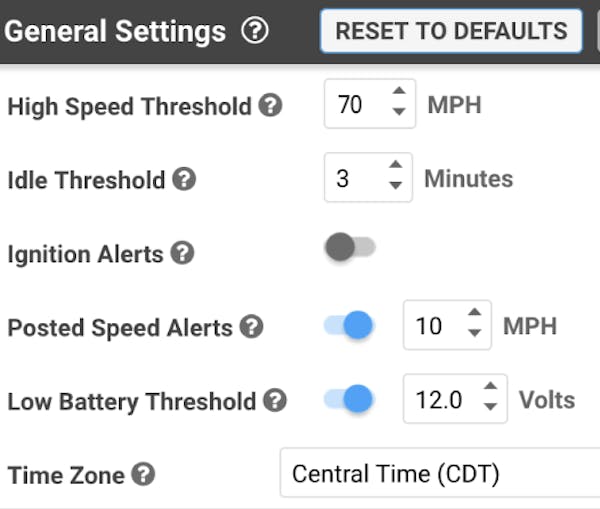 Linxup Alert Settings