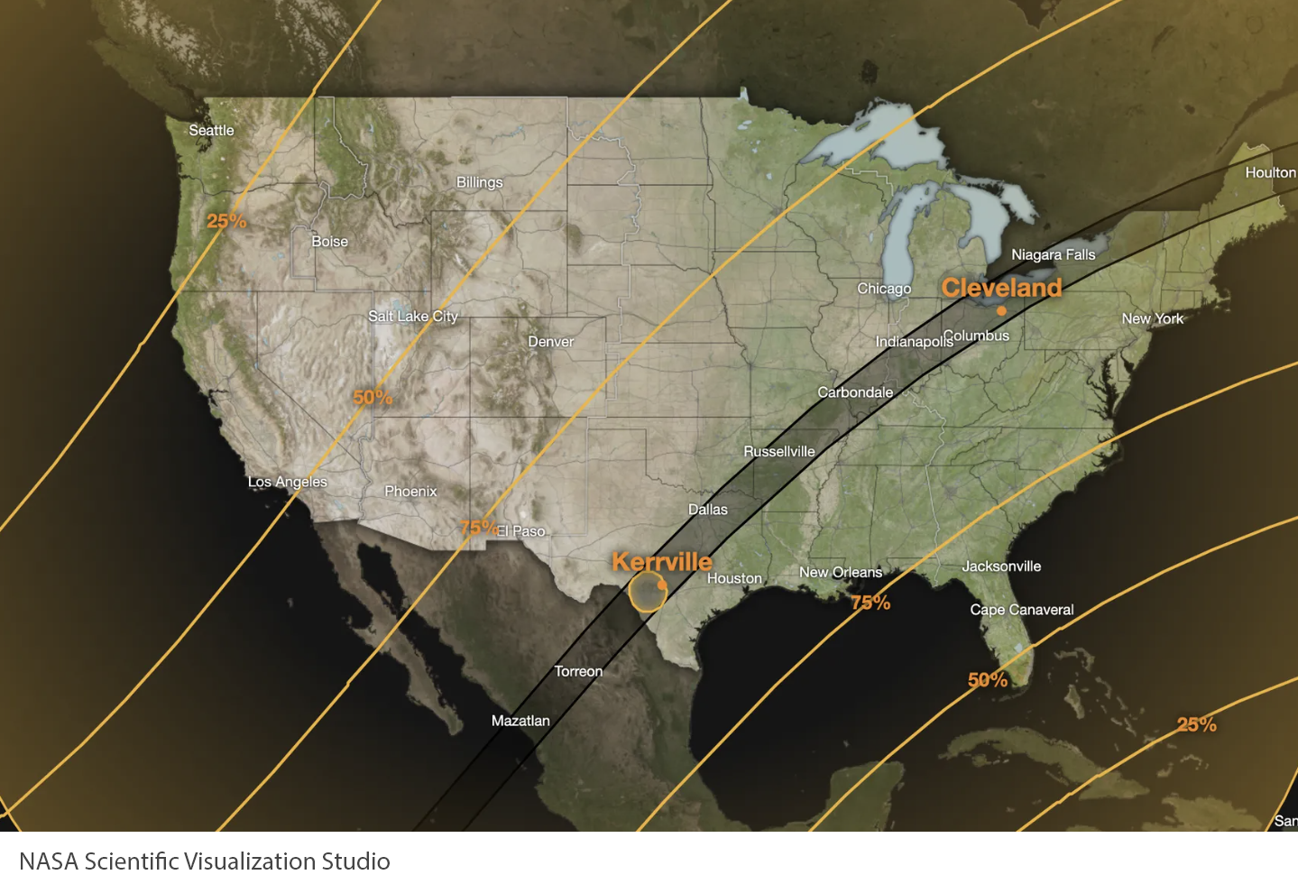 Solar Eclipse Path and Percent-1